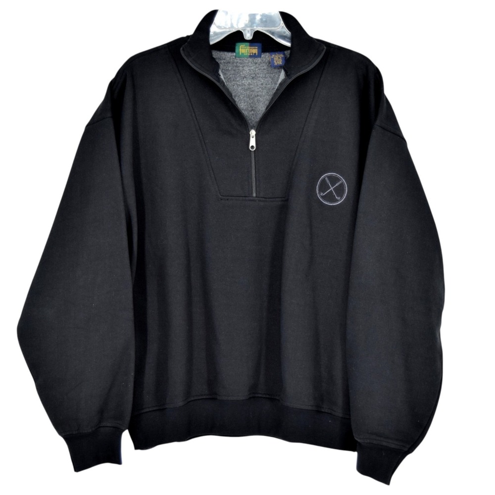 Steve Stricker Fairway Sport Vintage Men's L Black Quarter Zip Golf Sweatshirt
